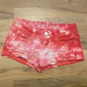 Junior size 0 Pink Tie Dye Booty shorts Diamonds